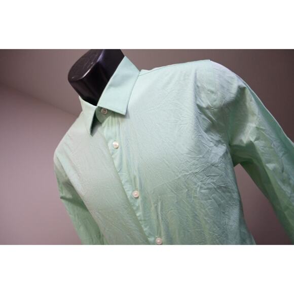 Express 1MX Dress Shirt Extra Slim Fit Green Stretch Long Sleeve Mens Sz Medium - Picture 1 of 9
